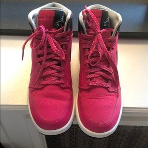 AirJordans hot pink/navy. Size 7.5 women’s, EUC
